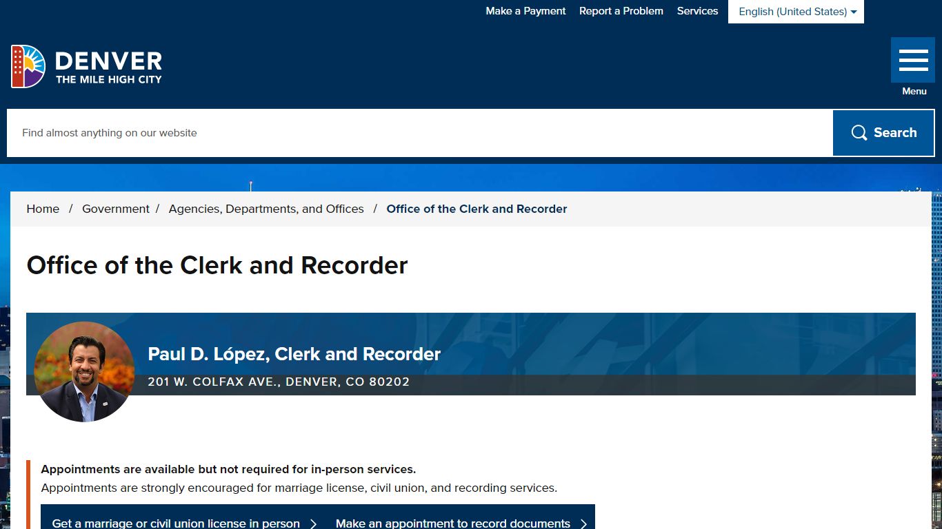 Office of the Clerk and Recorder - City and County of Denver