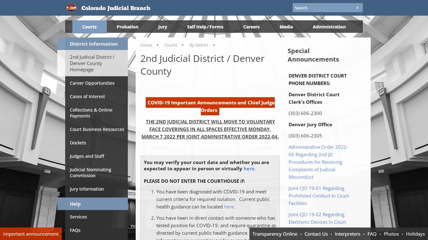 Colorado Judicial Branch - 2nd Judicial District - Homepage